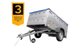 Kfz Anhänger 750 kg Garden Trailer 201 KIPP mit zusätzlichen Bordwänden, Stützrad und blauer Flachplane-Neu – Bild 3