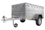 Kippbarer Pkw Anhänger Garden Trailer 200 KIPP mit zusätzlichen Bordwänden, Stützrad und Flachplane-Neu – Bild 5