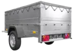 Kippbarer Pkw Anhänger Garden Trailer 200 KIPP mit zusätzlichen Bordwänden, Stützrad und Flachplane-Neu – Bild 7