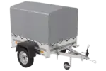Kipper Anhänger 750 kg Garden Trailer 150 KIPP 150×106 cm [mit Hochplane, Hochspriegel und Stützrad]-Neu