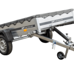 Kipper Pkw Anhänger Garden Trailer 230 KIPP [230 cm x 125 cm] mit Flachplane, Stützrad und Planenträger