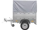 Neuanhänger Kipper ungebremst Garden Trailer 150 KIPP mit zusätzlichen Bordwänden, Stützrad, Hochplane und Hochspriegel-Neu – Bild 5