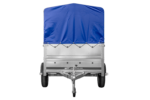 PKW-Anhänger 230×125 UNITRAILER GARDEN 230 FD mit BIS-Bordwänden, H-800-Gestell und blauer Plane – Bild 4