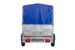 PKW-Anhänger 230×125 UNITRAILER GARDEN 230 FD mit BIS-Bordwänden, H-800-Gestell und blauer Plane – Bild 5