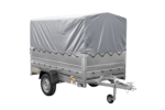 PKW-Anhänger 230×125 UNITRAILER GARDEN 230 FD mit BIS-Seiten, H-800-Gestell und grauer Plane