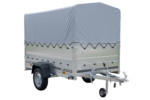 PKW-Anhänger auf Federn 230×125 UNITRAILER GARDEN 230/R KIPP mit BIS-Seiten, H-800-Rahmen und grauer Plane