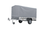 PKW-Anhänger auf Federn 264×125 UNITRAILER GARDEN 264/R KIPP mit H-1100-Rahmen und grauer Plane