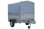 Pkw Anhänger 750 kg ungebremst Garden Trailer 201 KIPP mit zusätzlichen Bordwänden, Stützrad, Hochplane und Hochspriegel-Neu – Bild 4