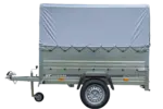 Pkw Anhänger 750 kg ungebremst Garden Trailer 201 KIPP mit zusätzlichen Bordwänden, Stützrad, Hochplane und Hochspriegel-Neu – Bild 6