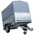Pkw Anhänger 750 kg ungebremst Garden Trailer 201 KIPP mit zusätzlichen Bordwänden, Stützrad, Hochplane und Hochspriegel-Neu