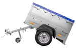 Pkw Anhänger Neu Garden Trailer 150 KIPP mit zusätzlichen Bordwänden, Stützrad und blauer Flachplane-Neu – Bild 5