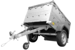 Pkw Anhänger Neu Garden Trailer 150 KIPP mit zusätzlichen Bordwänden, Stützrad und grauer Flachplane-Neu