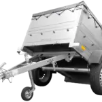 Pkw Anhänger Neu Garden Trailer 150 KIPP mit zusätzlichen Bordwänden, Stützrad und grauer Flachplane-Neu