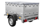 Pkw Anhänger Neu GARDEN TRAILER 150 KIPP mit zusätzlichen Bordwänden, Stützrad und grauer Flachplane – Bild 7