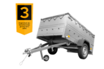Pkw Anhänger kippbar 750 kg GARDEN TRAILER 201 KIPP mit zusätzlichen Bordwänden, Stützrad und grauer Flachplane – Bild 5