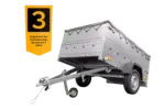 Pkw Anhänger kippbar 750 kg Garden Trailer 201 KIPP mit zusätzlichen Bordwänden, Stützrad und grauer Flachplane-Neu – Bild 3