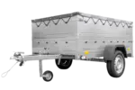 Pkw Anhänger kippbar 750 kg Garden Trailer 201 KIPP mit zusätzlichen Bordwänden, Stützrad und grauer Flachplane-Neu – Bild 4