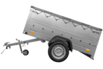 Pkw Anhänger kippbar 750 kg GARDEN TRAILER 201 KIPP mit zusätzlichen Bordwänden, Stützrad und grauer Flachplane – Bild 6