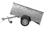 Pkw Anhänger kippbar 750 kg Garden Trailer 201 KIPP mit zusätzlichen Bordwänden, Stützrad und grauer Flachplane-Neu – Bild 5