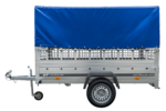 Planenanhänger 230×125 Garden Trailer 230 KIPP mit Laubgitteraufsatz, blauer Hochplane, Hochspriegel und Stützrad – Bild 5