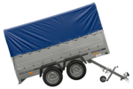 UNITRAILER GARDEN TRAILER 264/2 KIPP Doppelachsanhänger mit Stützrad, zusätzlichen Bordwänden, Spriegel und hoher Plane – Bild 3