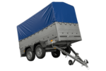UNITRAILER GARDEN TRAILER 264/2 KIPP Doppelachsanhänger mit Stützrad, zusätzlichen Bordwänden, Spriegel und hoher Plane