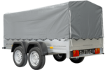 Garden Trailer 264/2 KIPP mit Stützrad, 80 cm und grauer Plane-Hochplane-Neu – Bild 3