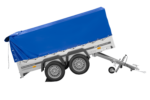 Zweiachsanhänger 264×150 UNITRAILER GARDEN 265/2 KIPP mit H-800 Rahmen und blauer Plane – Bild 4