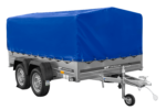 Zweiachsanhänger 264×150 UNITRAILER GARDEN 265/2 KIPP mit H-800 Rahmen und blauer Plane – Bild 7