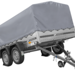 Zweiachsanhänger 264×150 UNITRAILER GARDEN 265/2 KIPP mit H-800 Rahmen und grauer Plane