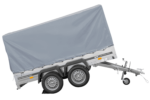 Zweiachsanhänger 264×150 UNITRAILER GARDEN 265/2 KIPP mit Rahmen H-1100 und grauer Plane – Bild 3