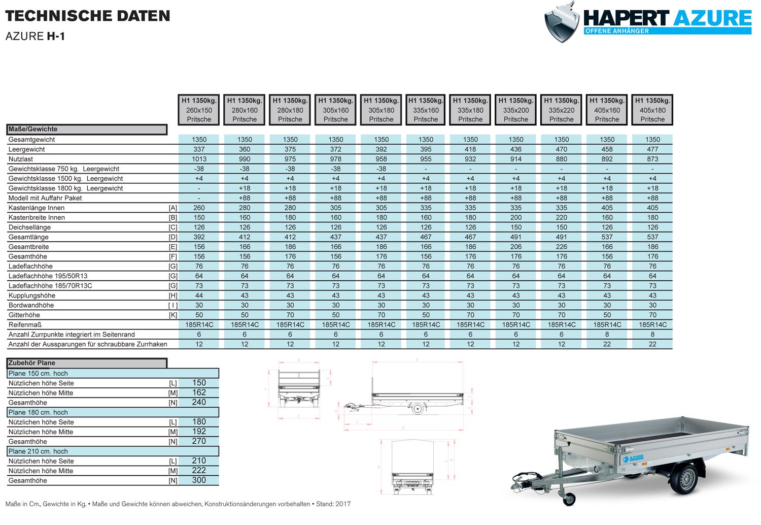 Hapert Azure H-1 – 1350 – 2600 x 1500 – niedriges Fahrwerk – Bild 2