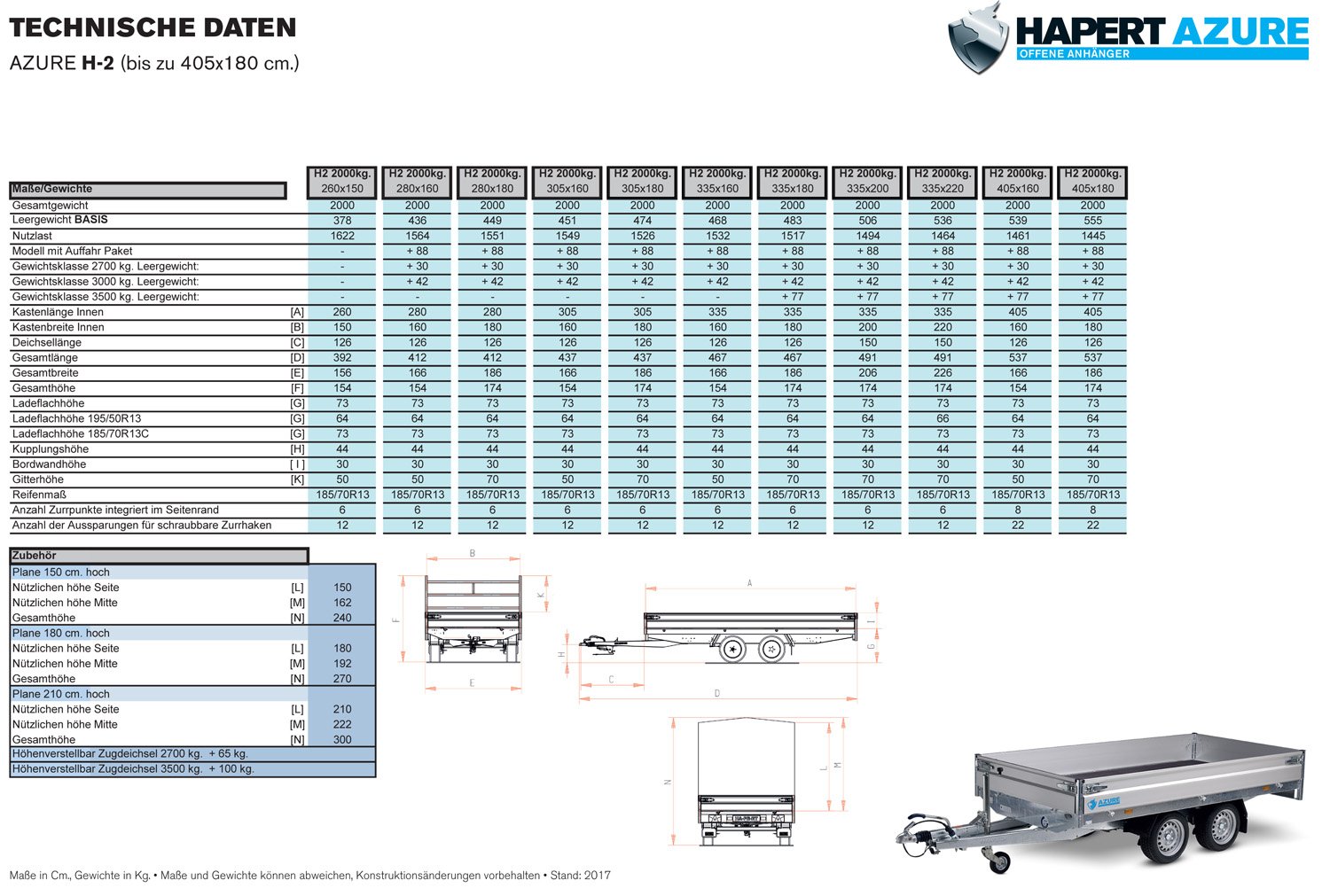 Hapert Azure H-2 – 3000 – 3350 x 1800 Multi Niedriges Fahrwerk – Auffahrpaket – Bild 7