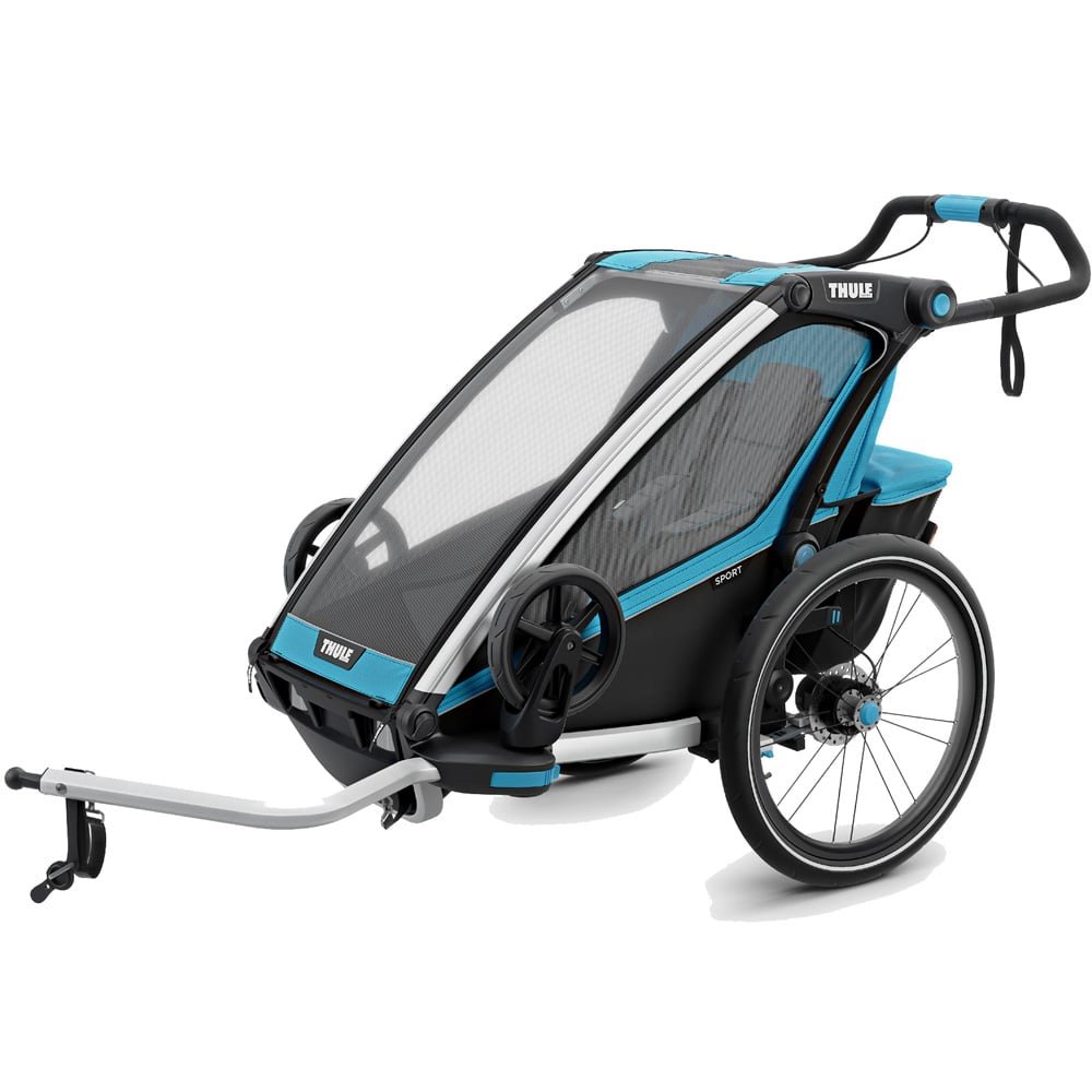 thule_chariot_sport_1_10201005_thule_blue_black_gross.jpg Thule Chariot Sport 1 Einsitzer Premium-Kinderanhänger – Thule Blue (Modell 2018) – Bild 1
